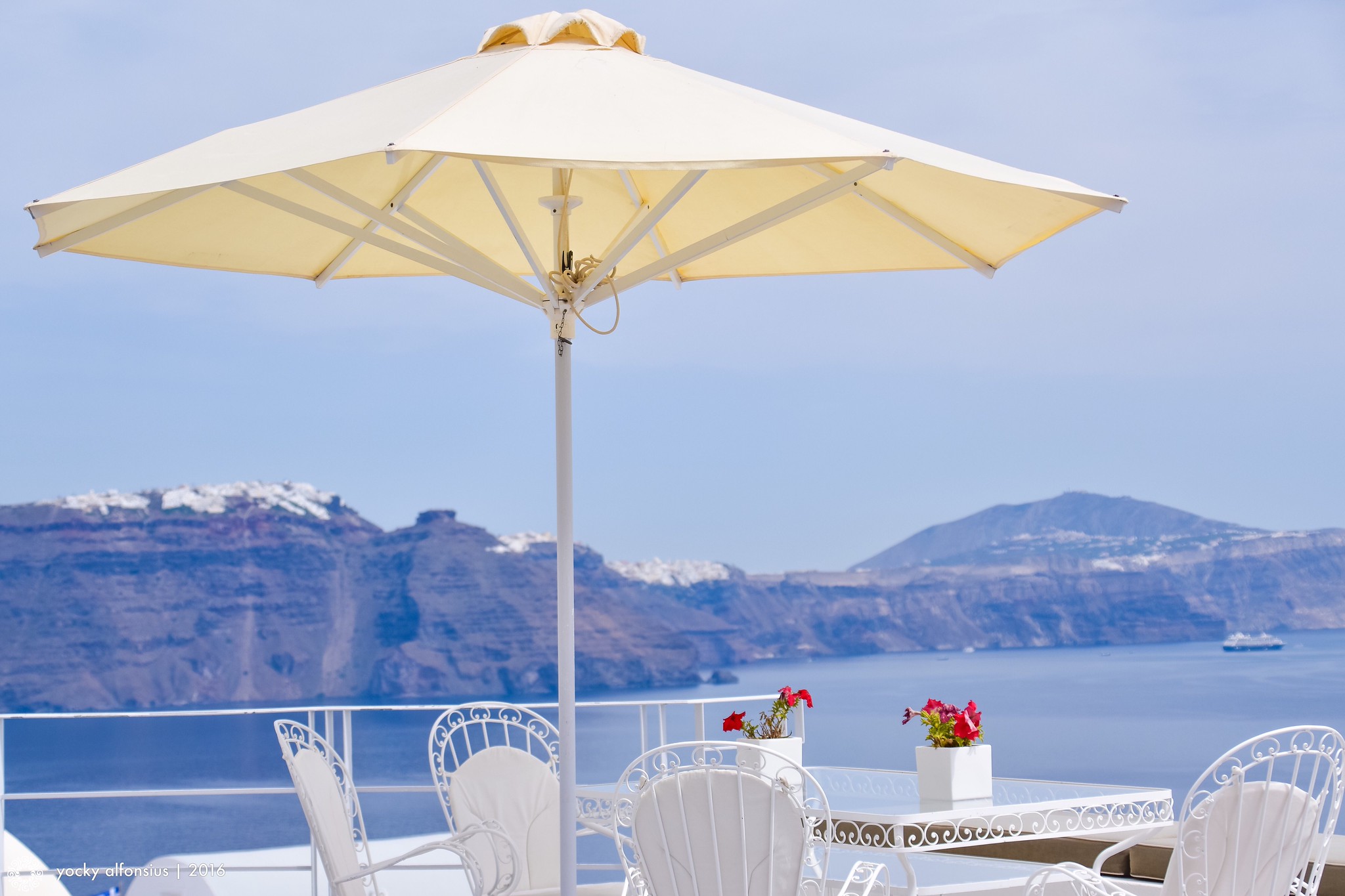 Cafe with a View, Fira Town, Santorini, Greece